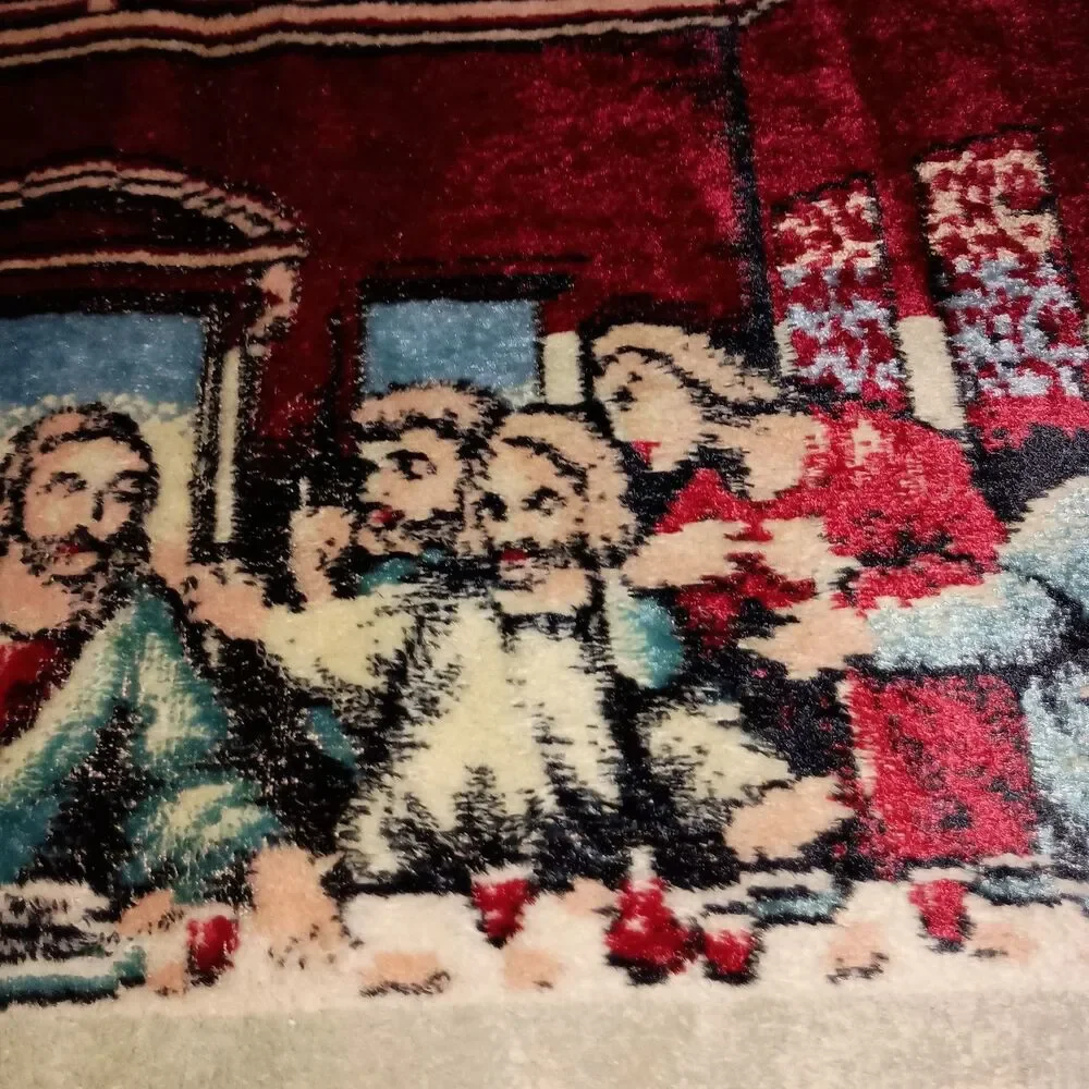 Vintage The Last Supper Tapestry Made In Italy 36x20 Jesus Apostles Religious - Picture 8 of 16